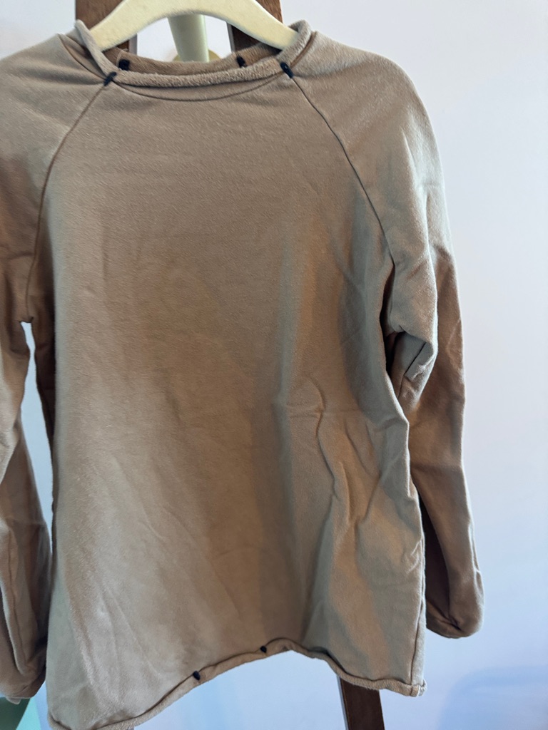 Anja Schwerbrock- Kids Casual Long-Sleeve Shirt In Beige - Classic Everyday Ligh